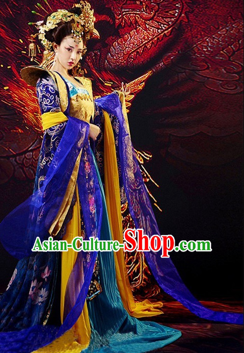 Chinese Ancient Film Tang Dynasty Imperial Clothing Costumes Princess Clothes and Coronet Complete Set for Women