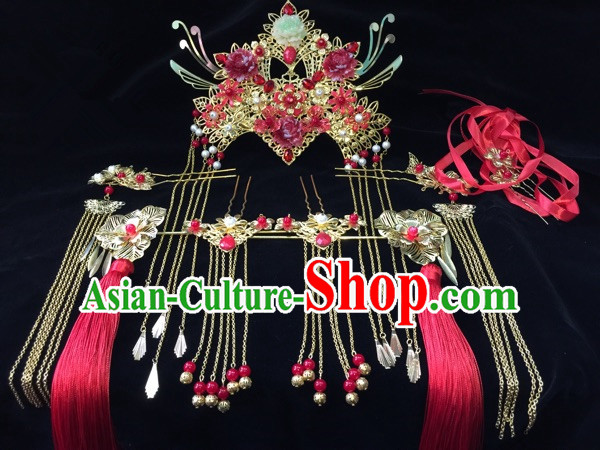 Chinese Traditional Accessories, Chinese Ancient Style Imperial Hair Jewelry Accessories, Hairpins, Headwear, Headdress, Hair Fascinators Set for Women