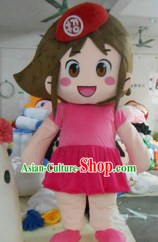 Professional Custom Mascot Uniforms Mascot Outfits Customized Walking Girl Mascot Costumes