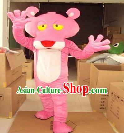 Mascot Uniforms Mascot Outfits Customized Walking Mascot Costumes Cartoon Pink Leopard Mascots Costume