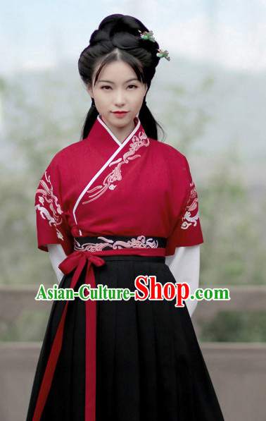 Chinese Ancient Knight Clothing Complete Set for Women and Girls