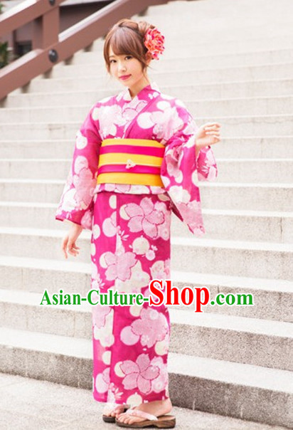 Japanese Traditional Kimono Suits Complete Set for Women Girls Adults