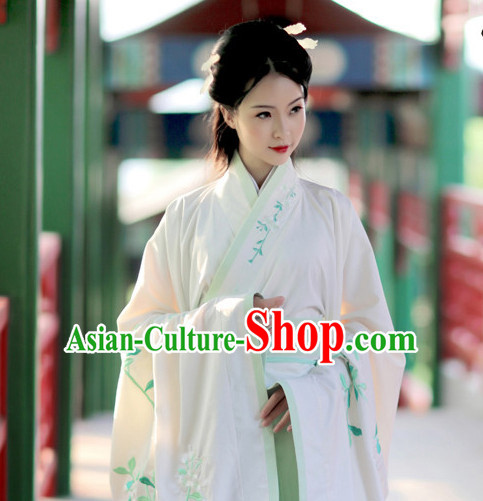 Chinese Ancient Hanfu Clothing and Hair Jewelry Complete Set for Women and Girls