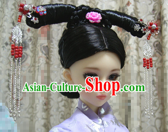 Ancient Chinese Style Princess Empress Long Black Wigs for Women Girls Adults Children