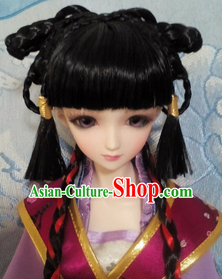 Ancient Chinese Lady Black Long Women Wigs