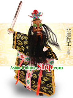 Traditional Chinese Handmade Dragon King of North Ocean Hand Puppets Hand Marionette Puppet