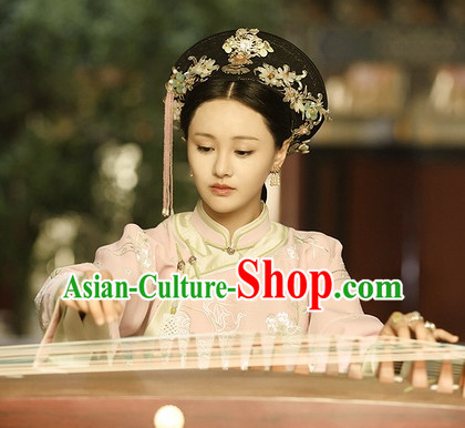 Ancient Chinese Qing Dynasty Handmade Zhen Shuang Princess Empress Queen Style Hair Jewelry