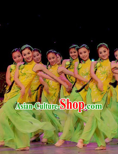 Professional Chinese Folk Village Dance Costume for Women Girls Adults Kids