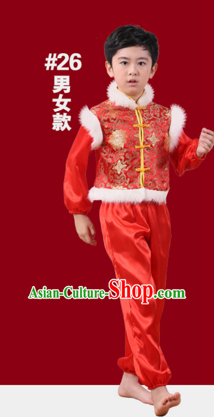 Chinese Traditional New Year Dance Suits for Boys Kids Children