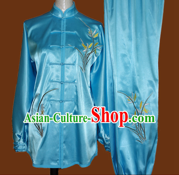 Top Embroidered Mandarin Tai Chi Taiji Kung Fu Martial Arts Competition Uniform Dresses Suits Outfits for Adults
