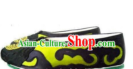 High Heel Handmade Ancient Traditional Chinese Male Handmade and Embroidered Hanfu Lotus Shoes China Shoes for Men or Boys