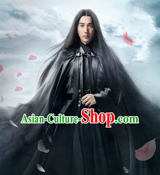 Chinese Ancient Swordsman Knight Costume Complete Set for Men