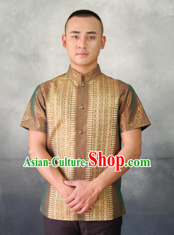Traditional National Thai Shirt Dress Thai Traditional Dress Dresses Wedding Dress online for Sale Thai Clothing Thailand Clothes for Men Boys Youth