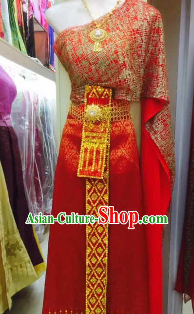 Top Traditional National Thai Costumes Garment Dress Thai Traditional Dress Dresses Wedding Dress Complete Set for Women Girls Youth Kids Adults
