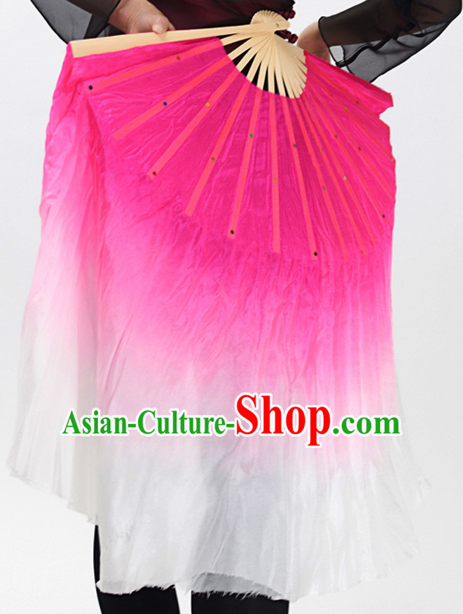 Double Sides Pure Silk Competition Dance Fan