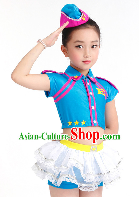 Chinese Competition Modern Dance Costumes Kids Dance Costumes Folk Dances Ethnic Dance Fan Dance Dancing Dancewear for Children
