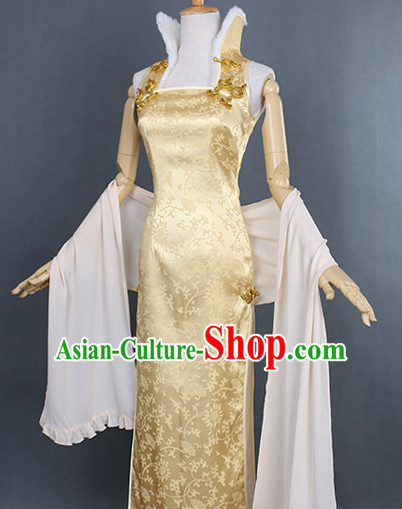 Traditional Chinese Style Long Sexy Cheongsam Cosplay Dress for Women