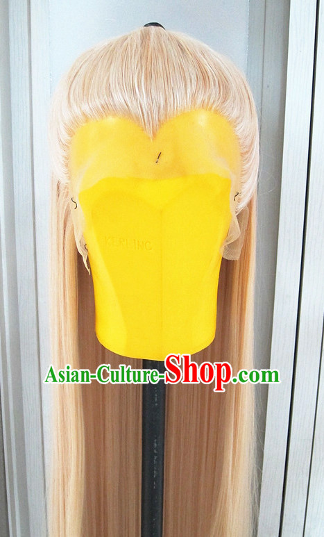 Chinese Traditional Swordsmen Wig Ancient Men Wigs Ladies Wigs White Wigs Male Lace Front Wigs Custom Hair Pieces