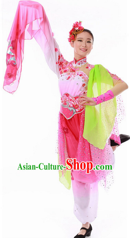 Ancient Chinese Classical Dance Costume and Hat for Ladies