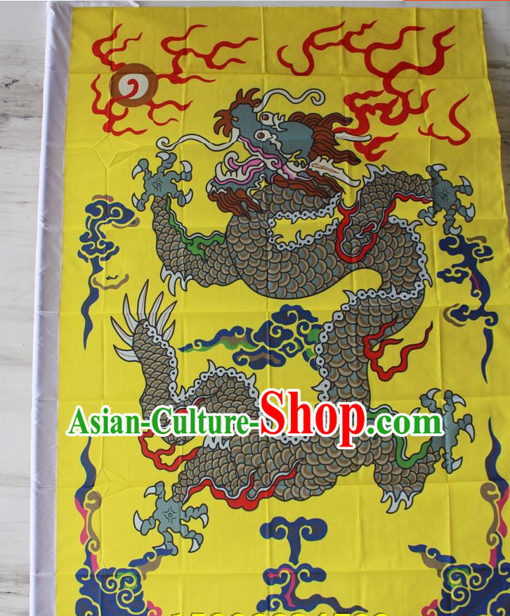 Asian Chinese Folk Dragon Flag Banners
