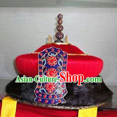Ancient Asian Chinese Headdress Oriental Headwear Emperor Hat for Men Boys
