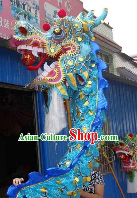 Top Best Blue Gold Beijing Olympic Games Opening Ceremony Dragon Dancing Costumes Complete Set