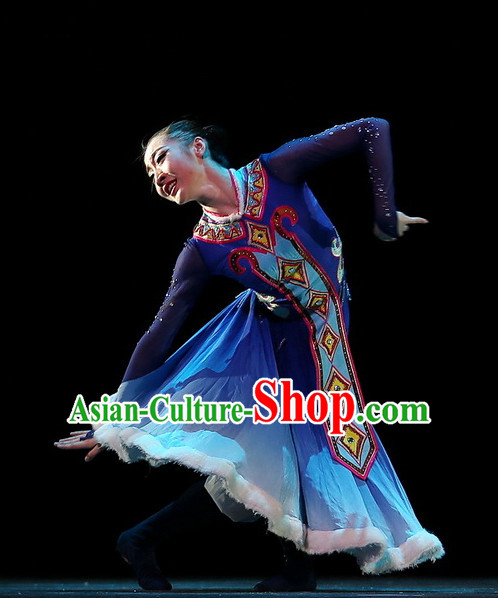 Chinese Traditional Mongolian Dance Costumes Complete Set for Women or Gilrs