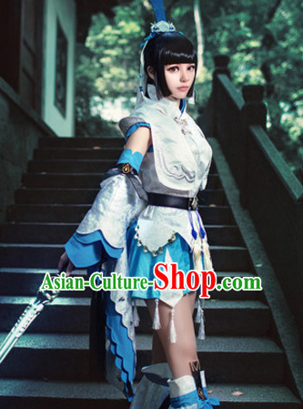 Chinese Superhero Cosplay Costumes and Headdress Complete Set for Women