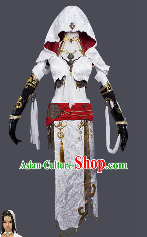 Chinese Superhero Cosplay Costumes and Headdress Complete Set for Women