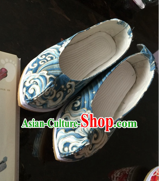 Handmade Chinese Ancient Wave Pattern Princess Shoes for Women and Girls