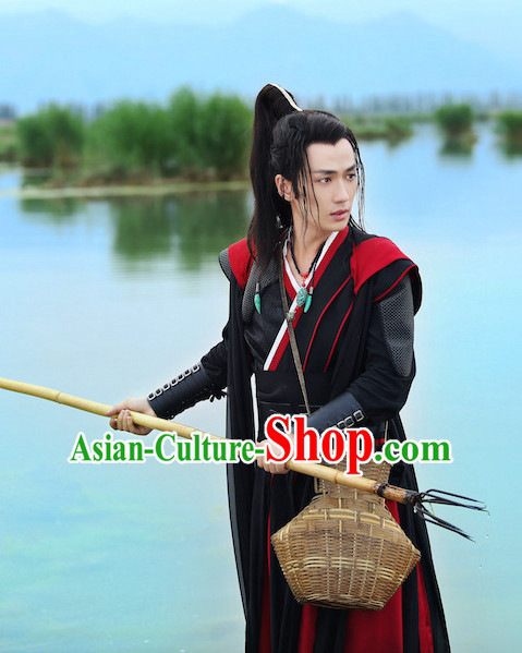 Ancient Chinese Traditional Kung Fu Master National Hanfu Dress Costumes Clothes Ancient China Clothing for Men or Boys