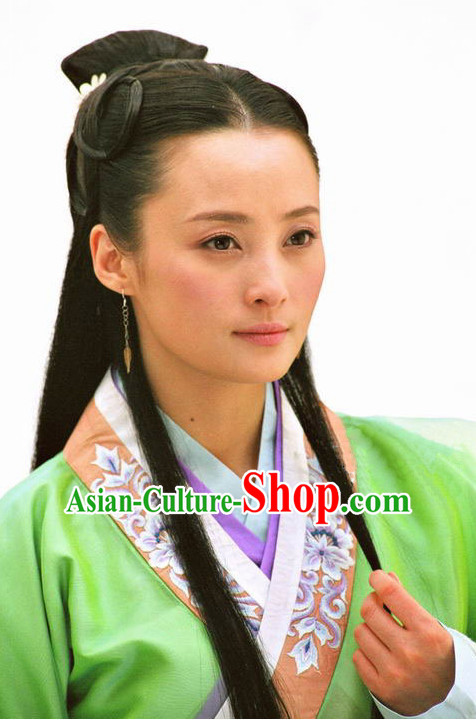 Ancient Traditional Chinese Style Black Long Wig Wigs for Women Girls