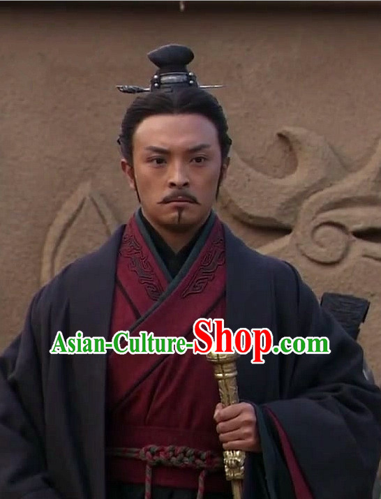 Ancient Chinese Han Dynasty Minster Black Wig for Men and Boys