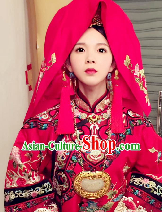 Qing Dynasty Chinese Traditional Style Wedding Necklace for Women Girls