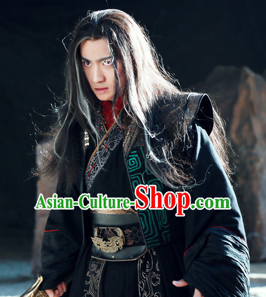 Ancient Chinese Style Warrior Costumes Dress Authentic Clothes Culture Han Dresses Traditional National Dress Clothing and Headdress Complete Set