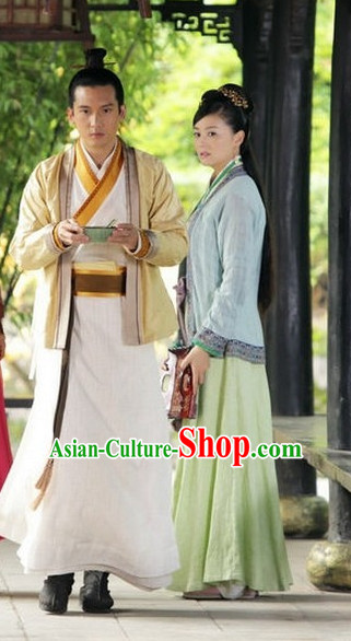Ancient Chinese Style Fantasy Drama Swordman Costumes Complete Set for Men or Boys
