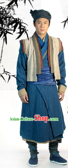 Traditional Chinese Ancien Peasant Costume Complete Set for Men