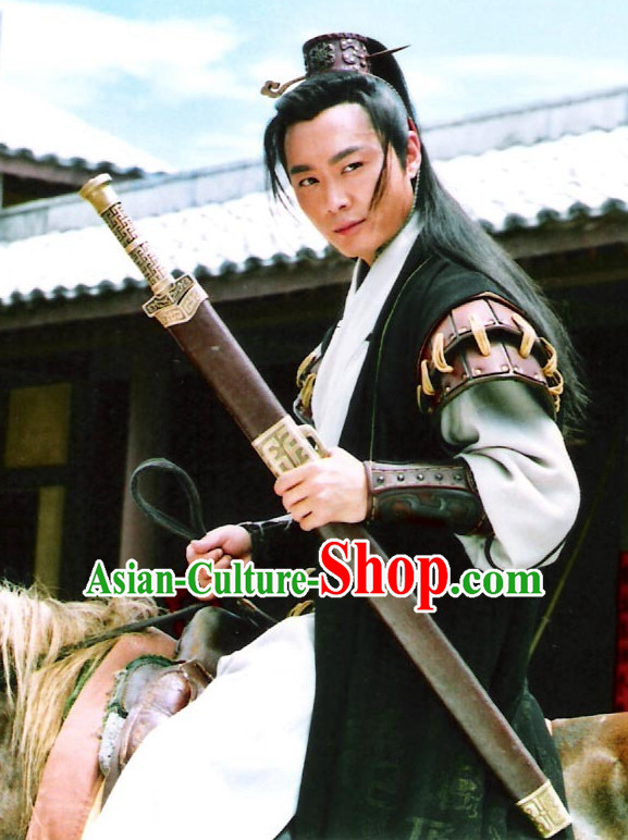 Ancient Chinese Style Swordsman Costume Complete Set for Men Boys