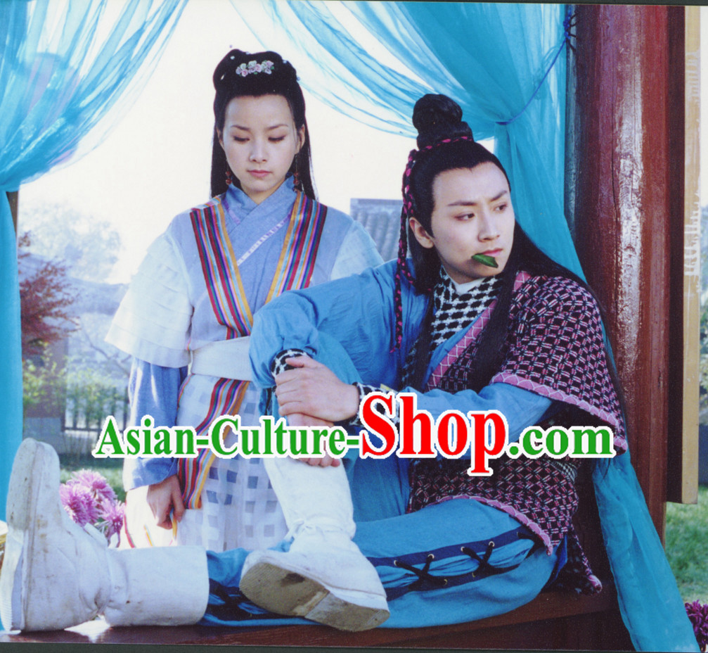 Custom Made Traditional Chinese Swordsman and Swordswoman Costumes 2 Complete Sets