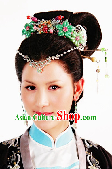 Chinese Traditional Style Princess Black Wigs and Headpieces Hairpieces Hair Jewelry for Women