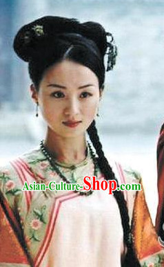 Chinese Traditional Style Long Black Wig for Women