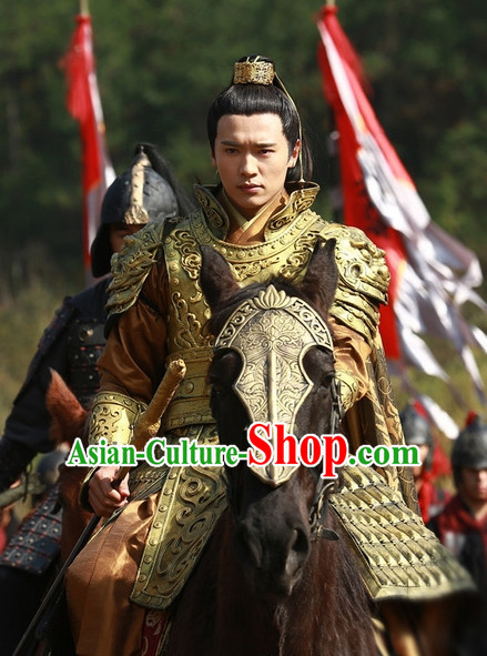 Traditional Chinese Ancient Prince Body Armor Men Suit Complete Set