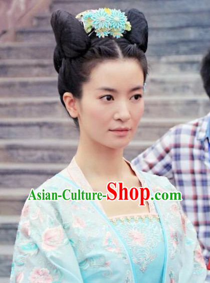 Ancient Chinese Traditional Style Black Female Full Wigs