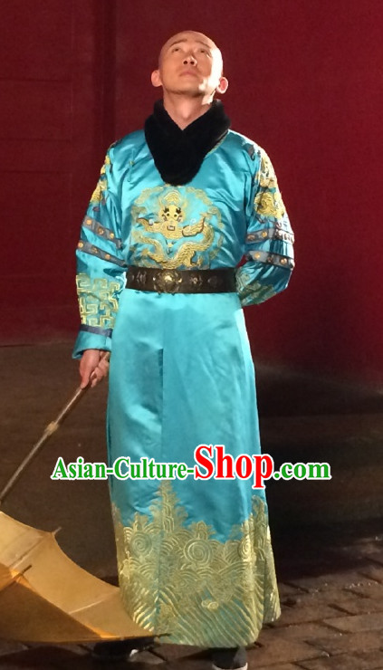 Traditional Chinese Ancient Prince Costumes and Hat Complete Set for Men