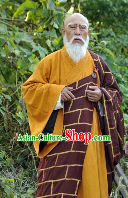Traditional Chinese Ancient Monk Costumes Complete Set for Men