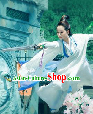 Ancient Chinese Fairy Clothes and Hair Jewelry Complete Set for Women