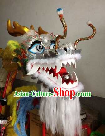 Traditional Chinese Silver Color Dragon Dance Head