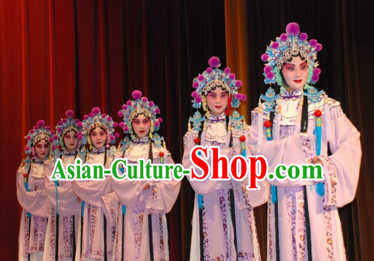 Chinese Traditional Opera Costumes and Headpieces Complete Set for Women or Girls