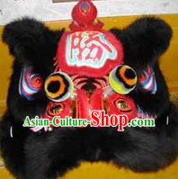 Top Teenagers Students Chinese Classical 100_ Natural Long Wool Fut San Lion Dance Costumes Complete Set