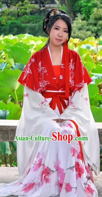 Ancient Chinese Clothing Dress Garment and Hair Accessories Complete Set for Women